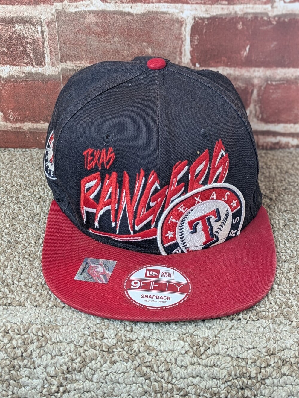 New Era 9FIFTY Graffiti Splash Hat Texas Rangers ML Black Red MLB